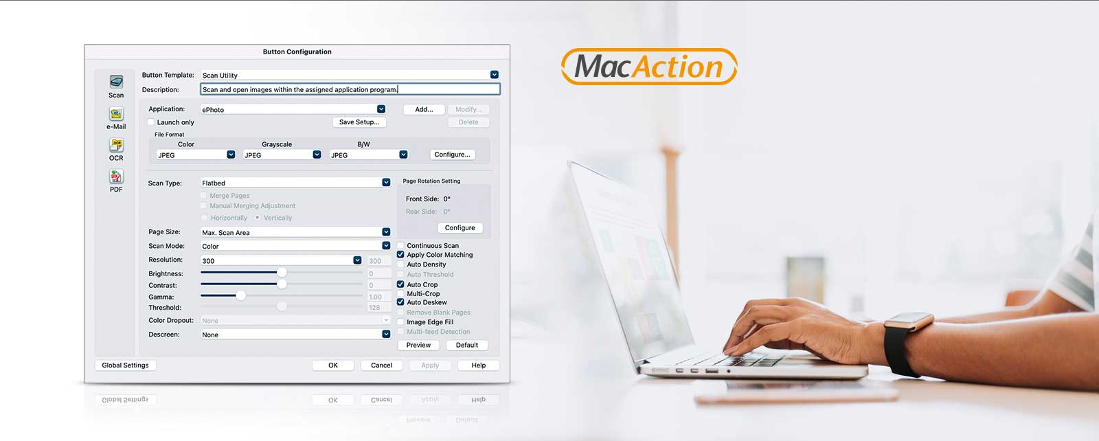 Plustek DocAction & MacAction 扫描按键精灵